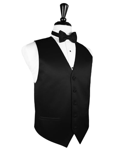 Black Luxury Satin Tuxedo Vest