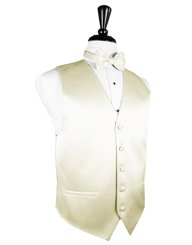 Ivory Luxury Satin Tuxedo Vest