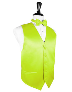 Lime Luxury Satin Tuxedo Vest