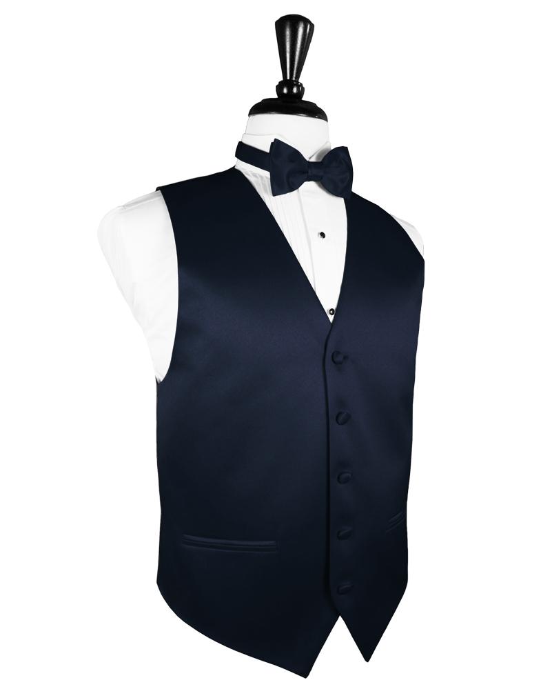Midnight Blue Luxury Satin Tuxedo Vest Midnight Blue Luxury Satin Tuxedo Vest