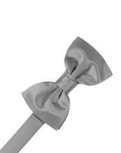 Silver Luxury Satin Bow Tie