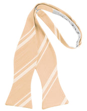 Apricot Striped Satin Bow Tie