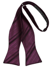 Berry Striped Satin Bow Tie