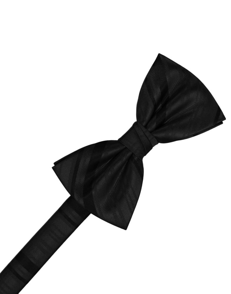 Black Striped Satin Bow Tie