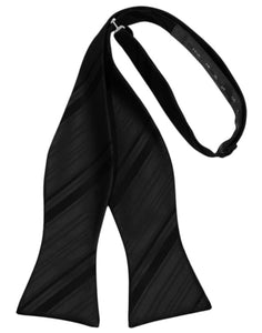 Black Striped Satin Bow Tie