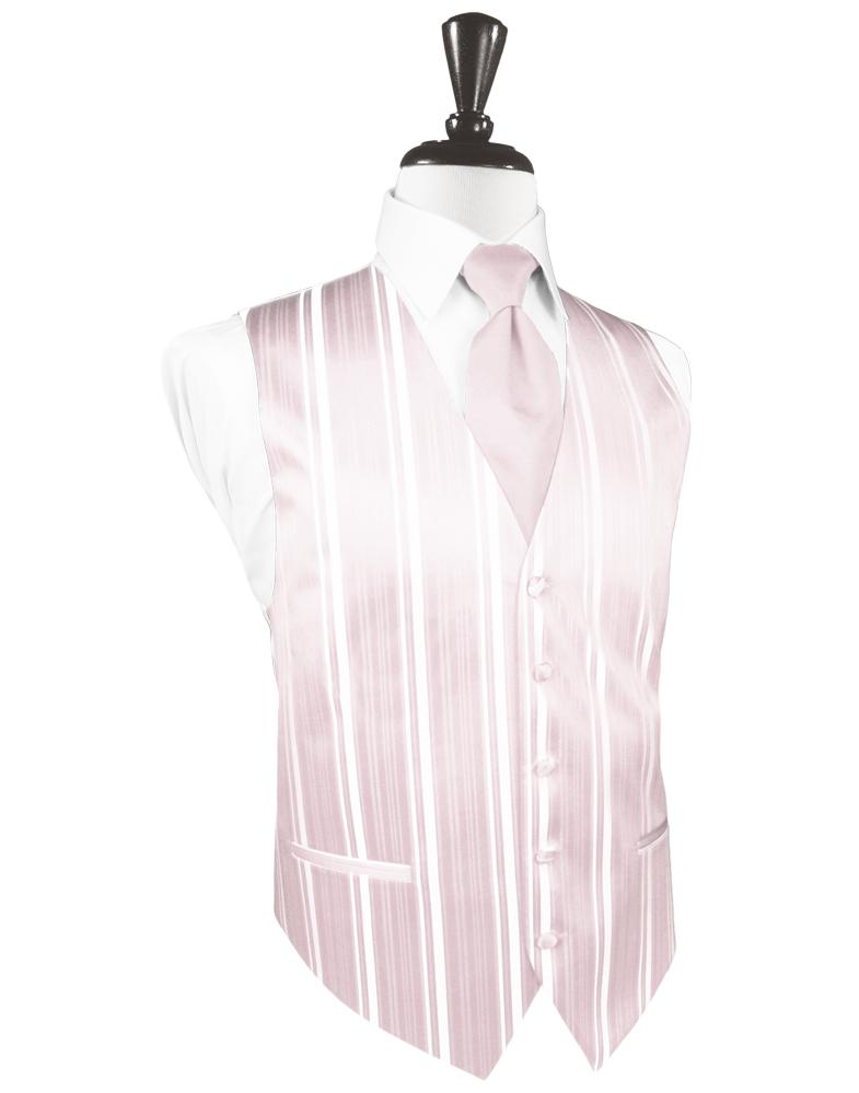 Blush Striped Satin Tuxedo Vest