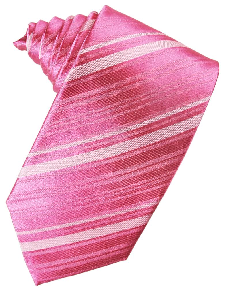 Bubblegum Striped Satin Necktie