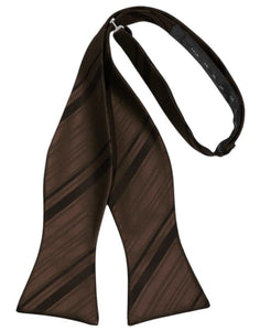 Chocolate Striped Satin Bow Tie