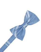 Cornflower Striped Satin Bow Tie