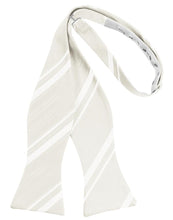 Ivory Striped Satin Bow Tie