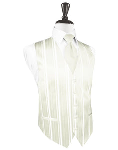 Ivory Striped Satin Tuxedo Vest