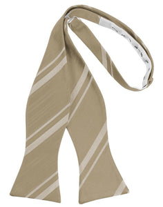 Latte Striped Satin Bow Tie