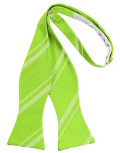 Lime Striped Satin Bow Tie