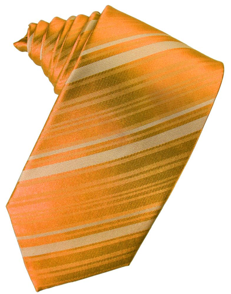 Mandarin Striped Satin Necktie