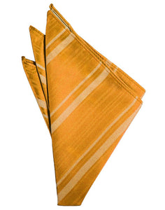 Mandarin Striped Satin Pocket Square