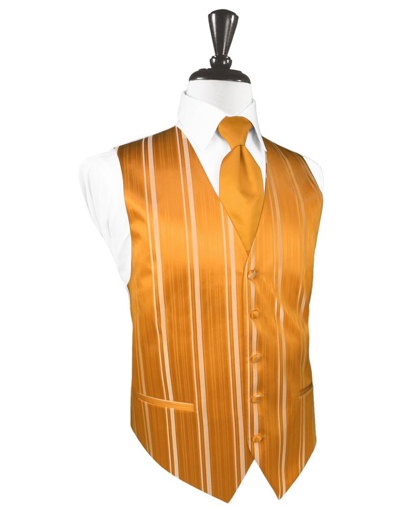 Mandarin Striped Satin Tuxedo Vest