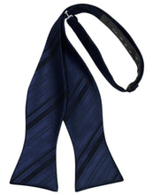 Marine Striped Satin Bow Tie