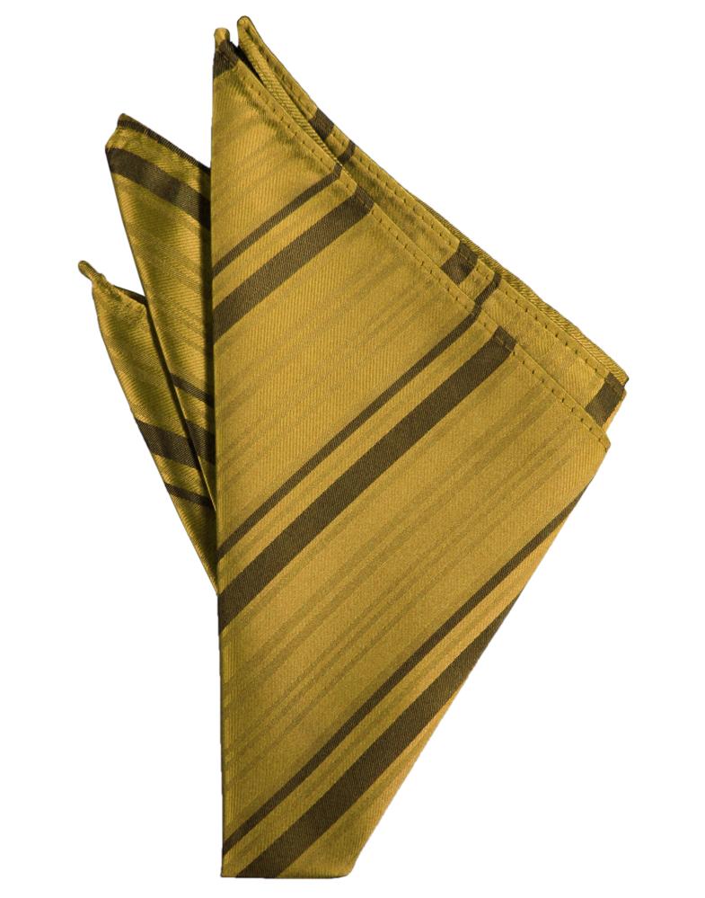 New Gold Striped Satin Pocket Square