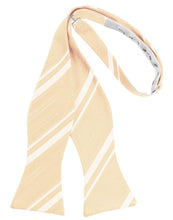 Peach Striped Satin Bow Tie