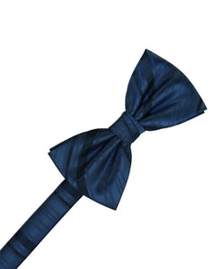 Peacock Striped Satin Bow Tie