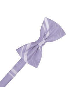 Periwinkle Striped Satin Bow Tie