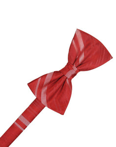Persimmon Striped Satin Bow Tie