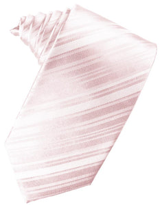 Pink Striped Satin Necktie