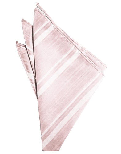 Pink Striped Satin Pocket Square
