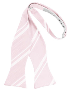 Pink Striped Satin Bow Tie