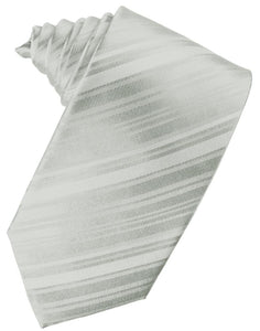 Platinum Striped Satin Necktie