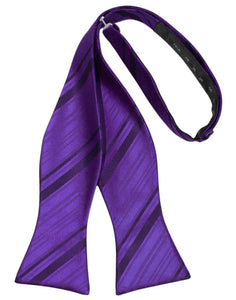 Purple Striped Satin Bow Tie