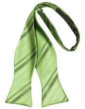 Sage Striped Satin Bow Tie