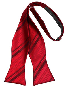 Scarlet Striped Satin Bow Tie