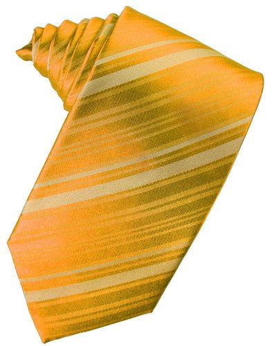 Tangerine Striped Satin Necktie