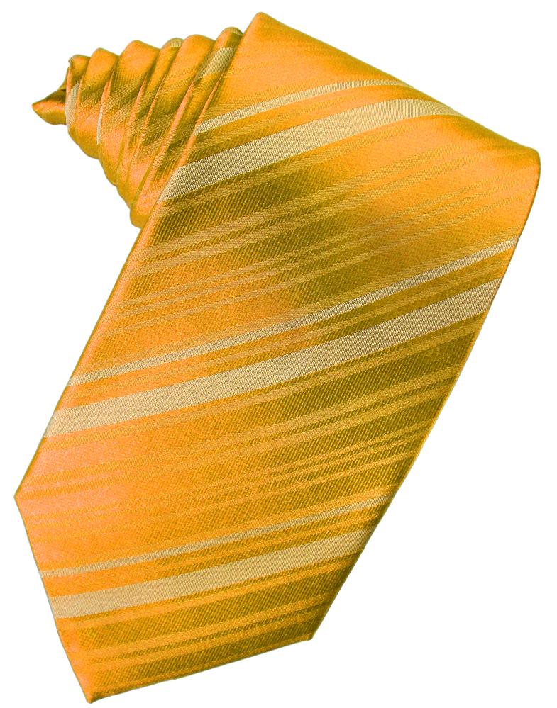 Tangerine Striped Satin Necktie Tangerine Striped Satin Necktie