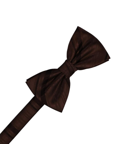 Truffle Striped Satin Bow Tie