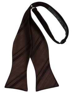 Truffle Striped Satin Bow Tie