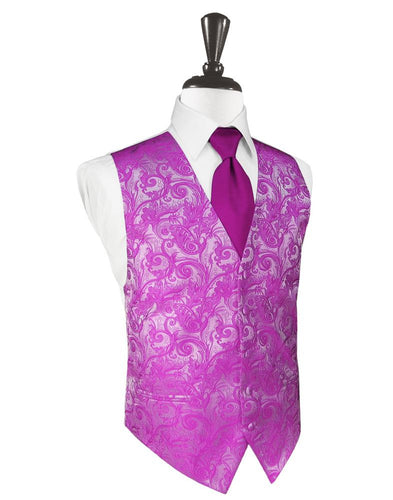 Fuchsia Tapestry Tuxedo Vest