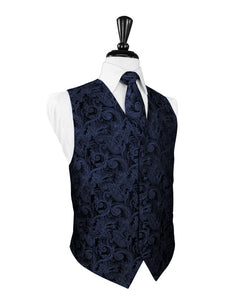 Midnight Blue Tapestry Tuxedo Vest