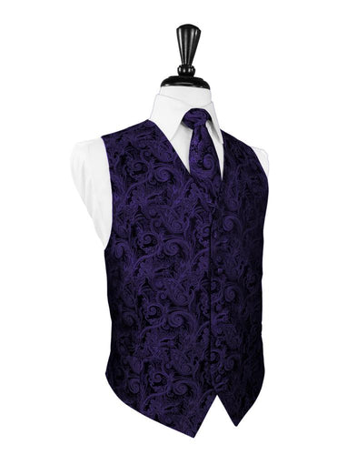 Purple Tapestry Tuxedo Vest